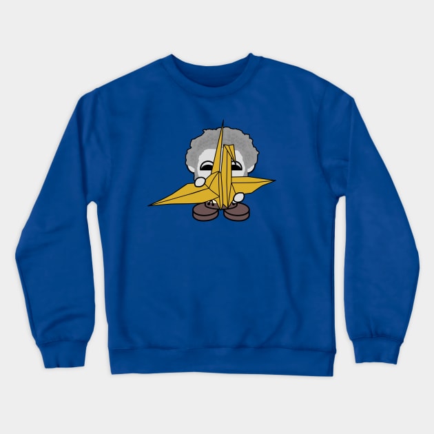 Grandpa Yo O'BOT Sips Tea Party Series (Origami Crane) Crewneck Sweatshirt by Village Values